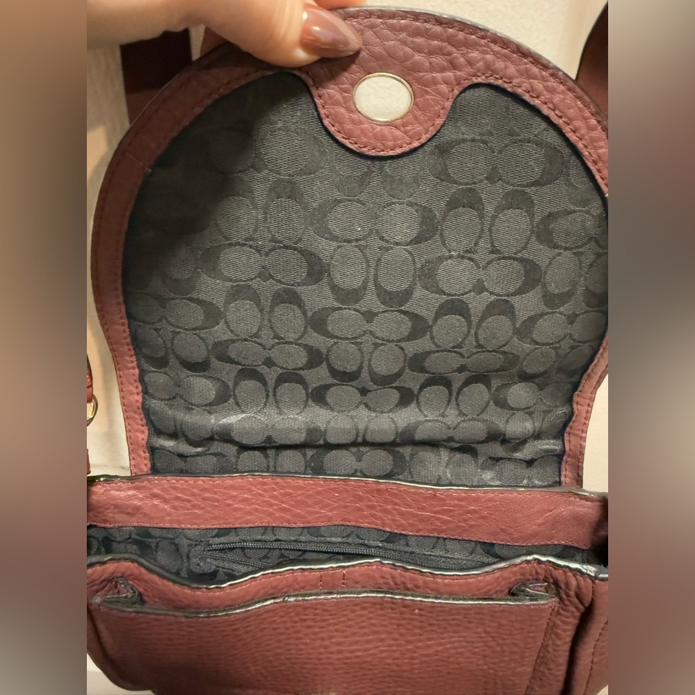 COACH Bleecker Boudreaux Pebbled Leather Mini Brooklyn Messenger Bag - Picture 5 of 16